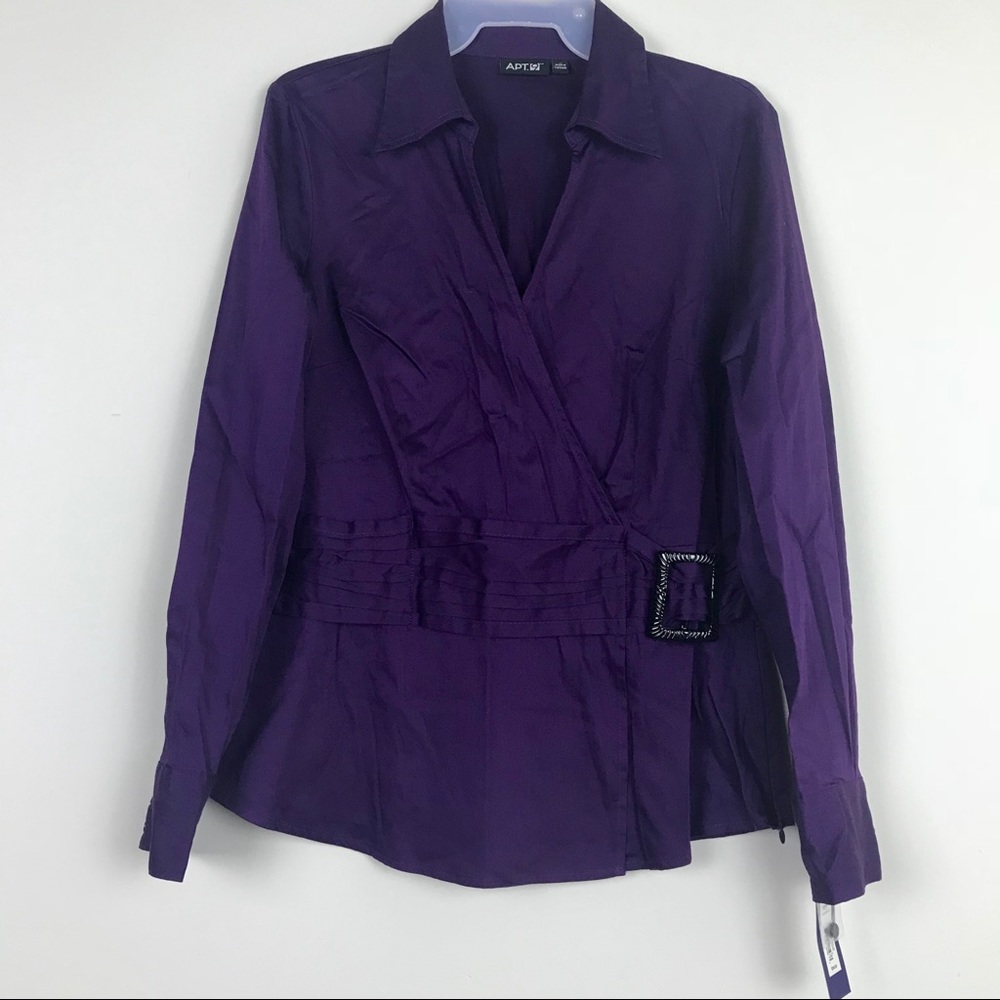 Apt 9 NWT Faux Wrap Long-Sleeve Shirt